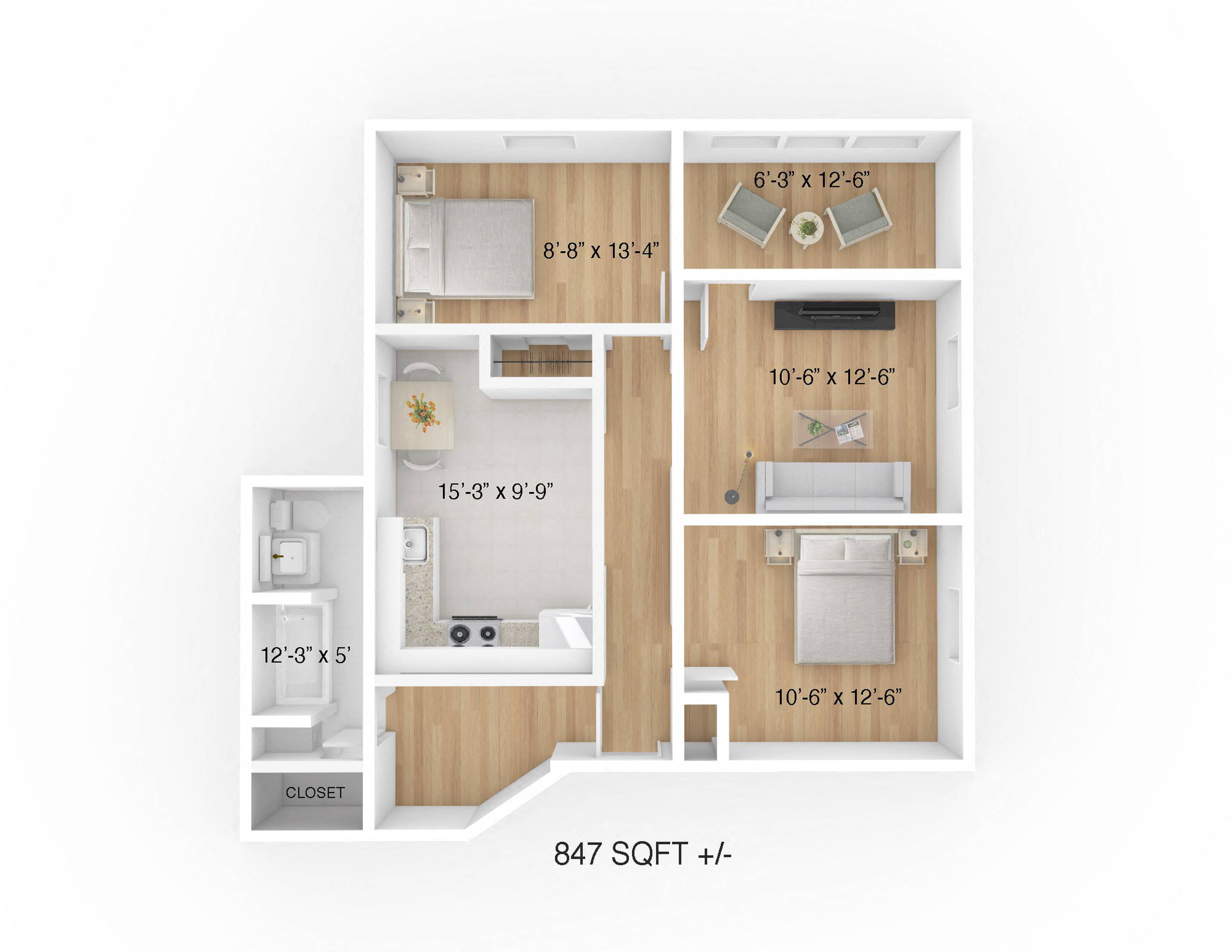 2 Bed  · 1 Bath for rent $1,463 / month