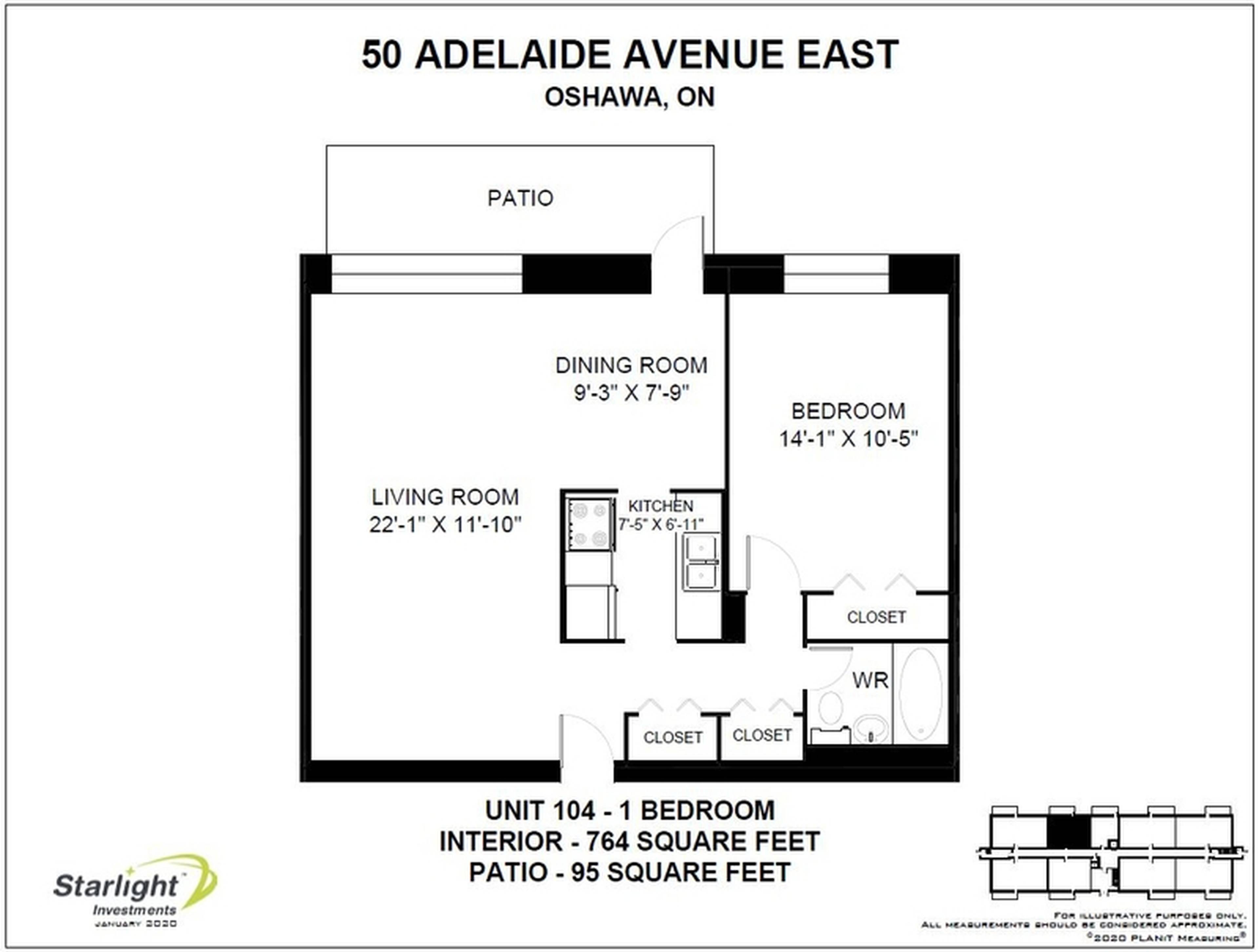 1 Bed, 1 Bath 50 Adelaide Ave. E, Oshawa, ON 1 Bedroom Apartment