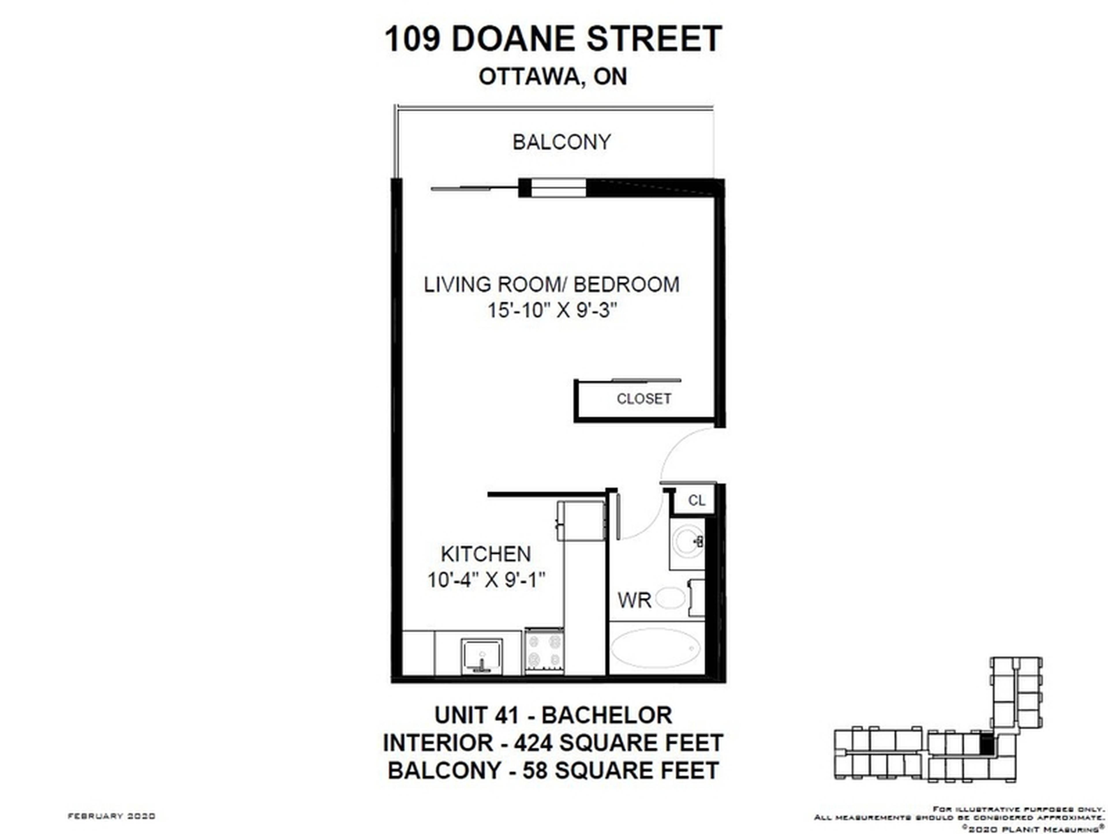 WAITLIST Studio 109 Doane St, Ottawa, ON Studio Apartment for Rent