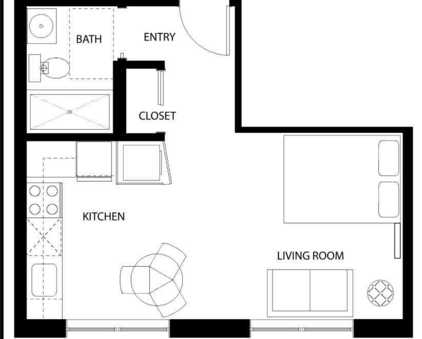 Studio Apartment for Rent - 1170 Barclay St, Vancouver, BC 3
