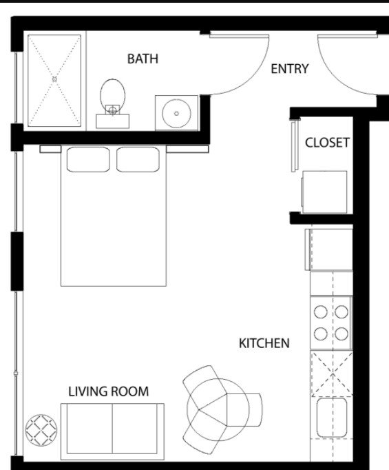 Studio Apartment for Rent - 1170 Barclay St, Vancouver, BC 4