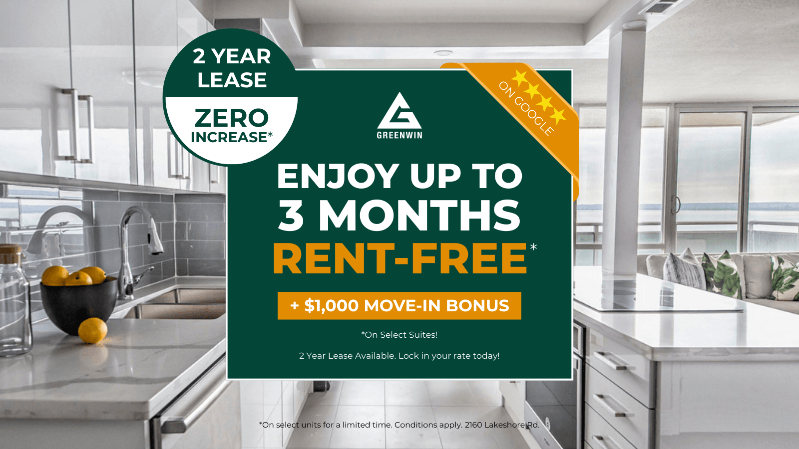 2 Bedroom Apartment for Rent - 2160 Lakeshore Road, Burlington, ON