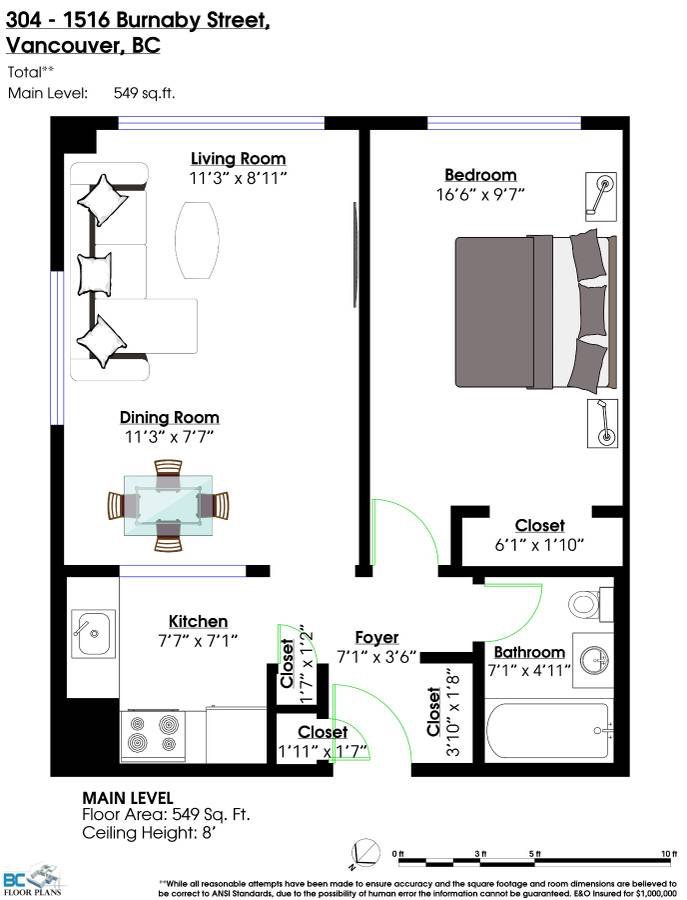Room in Apartment for Rent - 1516 Burnaby St, Vancouver, BC 4